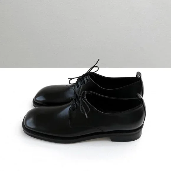 Low Classic Black Leather Oxford Shoes size 39 - Picture 5 of 8